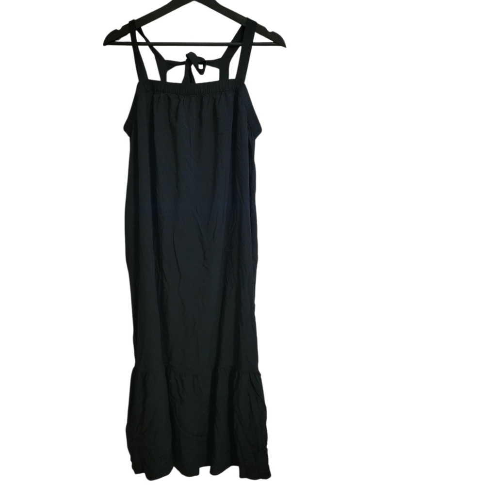 Old Navy Black Midi Swing Dress - Picture 3 of 11